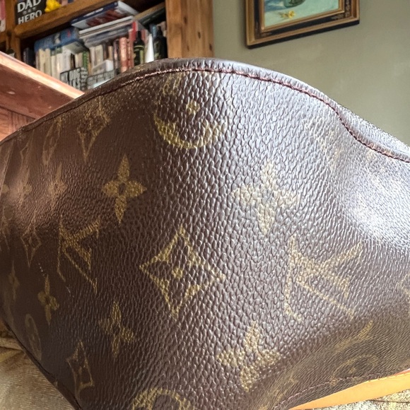 Louis Vuitton Dark Brown Monogram Shoulder Bag with Tan Looping  Strap - Picture 7 of 11